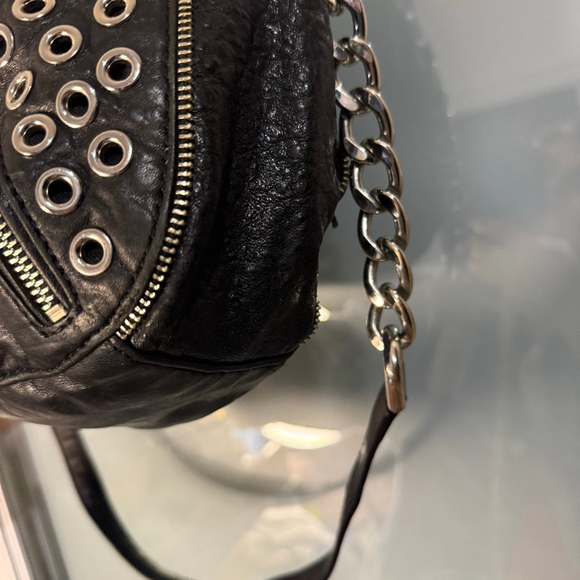 Women's Michael Kors Black Silver Studded Satchel One Size - Picture 6 of 14